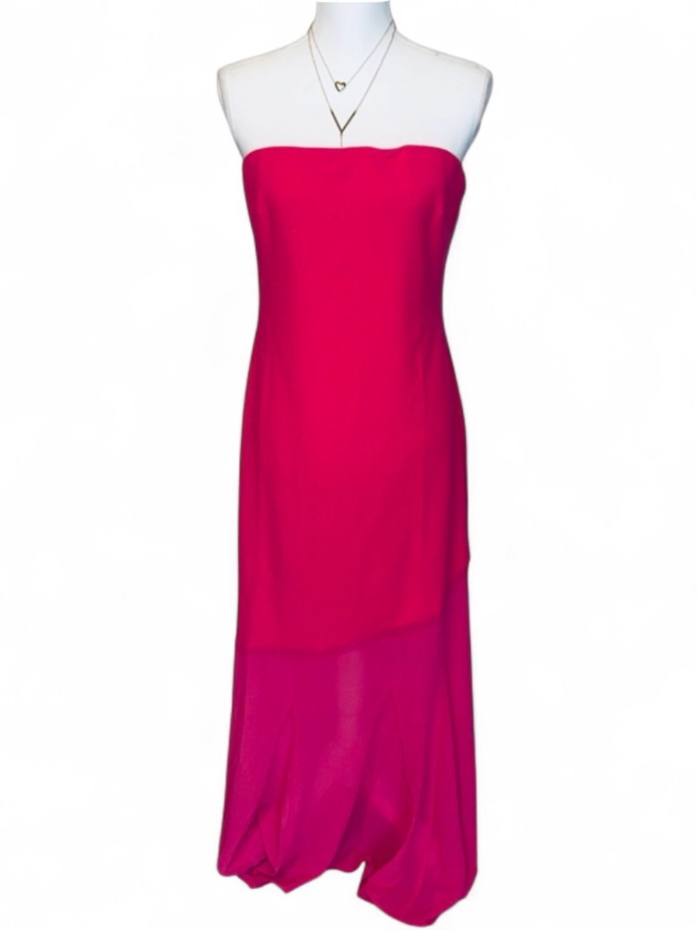 LOFT Strapless Fuchsia/Magenta Column Gown